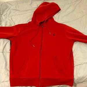Red polo Ralph Lauren zip up size Large